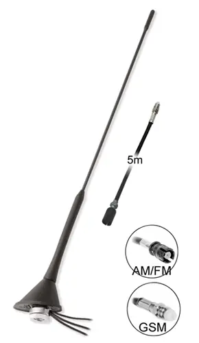 Expresní doručení | Calearo GSM + AM/FM střešní anténa se zesilovačem 76°, fantomové napájení