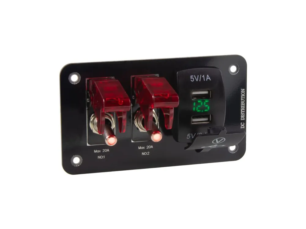 Panel s 2x spínačem + 2x USB + voltmetr - Skvělá nabídka