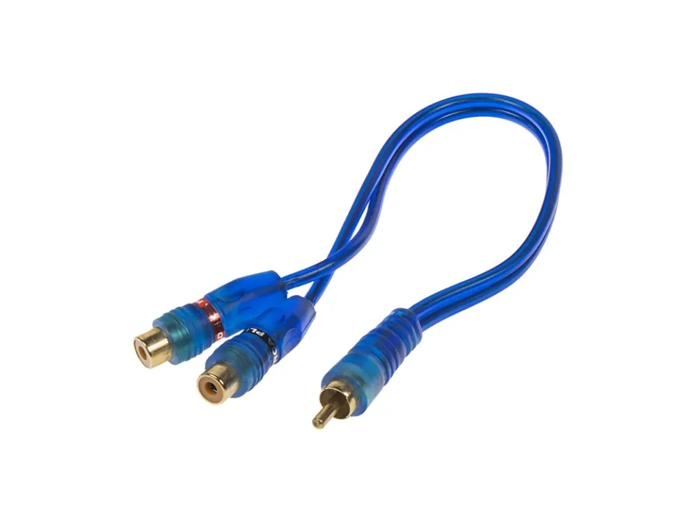 Objednat online | RCA Y audio kabel BLUE BASIC line, 2xsamice, 1xsamec