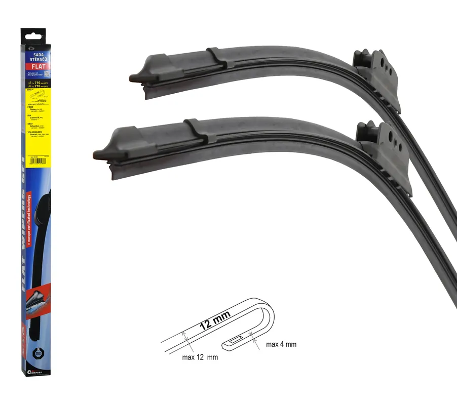 Stěrače FLAT SET (HOOK 12mm) 710+710mm - Právě dorazilo