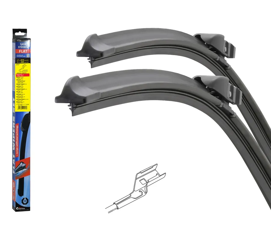 Stěrače FLAT SET (CUBE) 610+480mm YETI - Ušetřete nyní