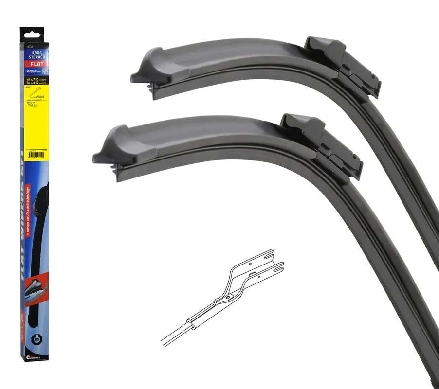 Stěrače FLAT SET (U-CUBE) 710+410mm - Objednat online