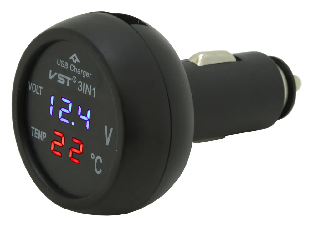 Top cena | Zástrčka MULTI - USB, voltmetr, teploměr