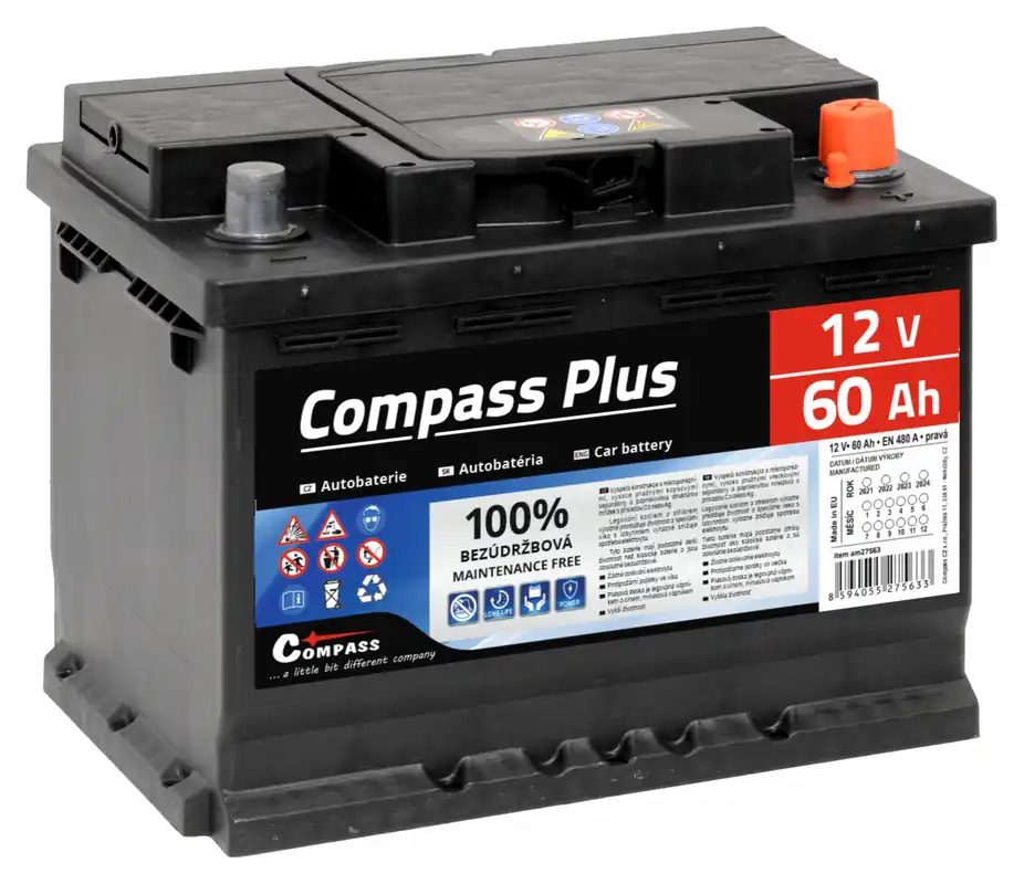 Objednat online | Autobaterie COMPASS PLUS 12V 60Ah 480A