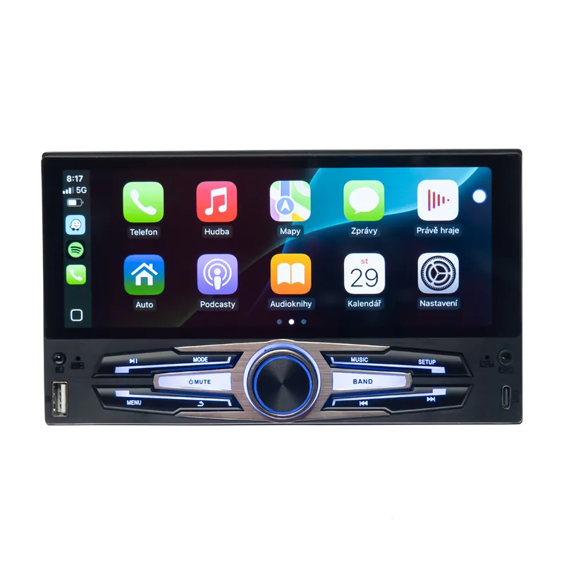 1DIN autorádio s 6,8" LCD/3x USB/Blutooth/CarPlay/AndroidAuto/Mirrorlink | Výhodná nabídka
