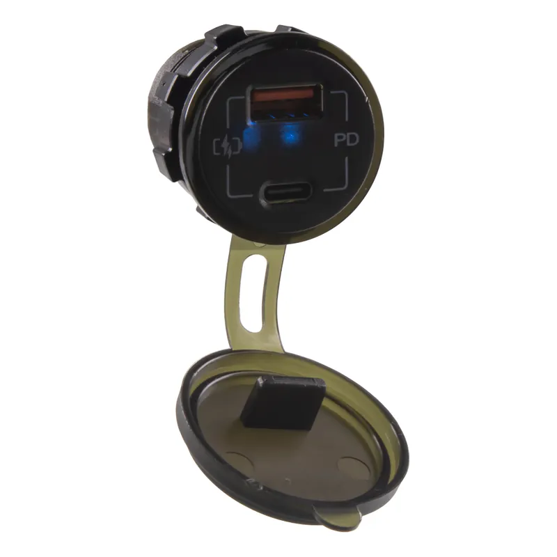 USB nabíječka QC3.0 + USB-C, 12/24V | Sleva