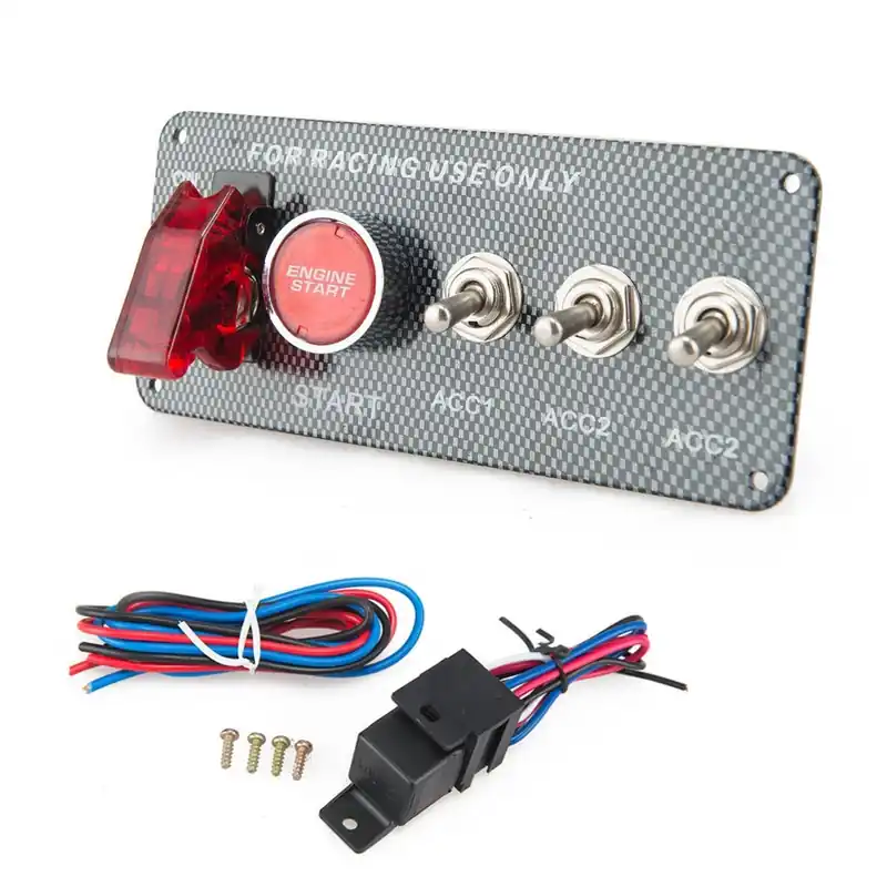Panel s 4x spínači + tlačítko START, 12V | Outlet