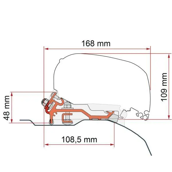 Nově v nabídce - Adaptér pro markýzu Fiamma F80S pro Fiat Ducato H2