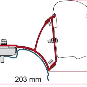 Adaptér pro Fiamma F43van na VW T5-T6 bez střešního C-profilu | Omezené množství