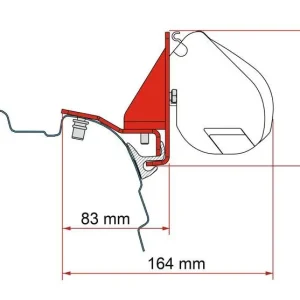 Jen pár kusů - Adaptér pro markýzy Fiamma F35Pro na vozy VW T5/T6 s okapničkou Reimo Multirail