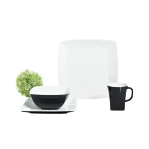 16-dílný set nádobí Gimex Quadrato Black and White | Jen pár kusů