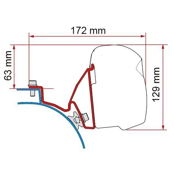 Vysoká kvalita - Adaptér pro Fiamma F43 na VW T5/T6 California