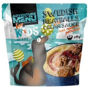 Švédské masové kuličky s krémovou omáčkou a bramborovou kaší - dětská porce Adventure Menu | Snadné objednání